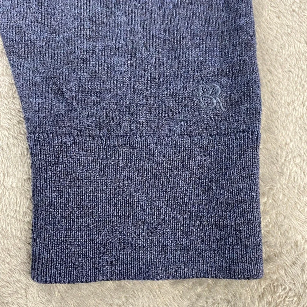 Banana Republic Sweater Mens XL Blue Merino Half Zi Italian Yarn Baruffa Golf